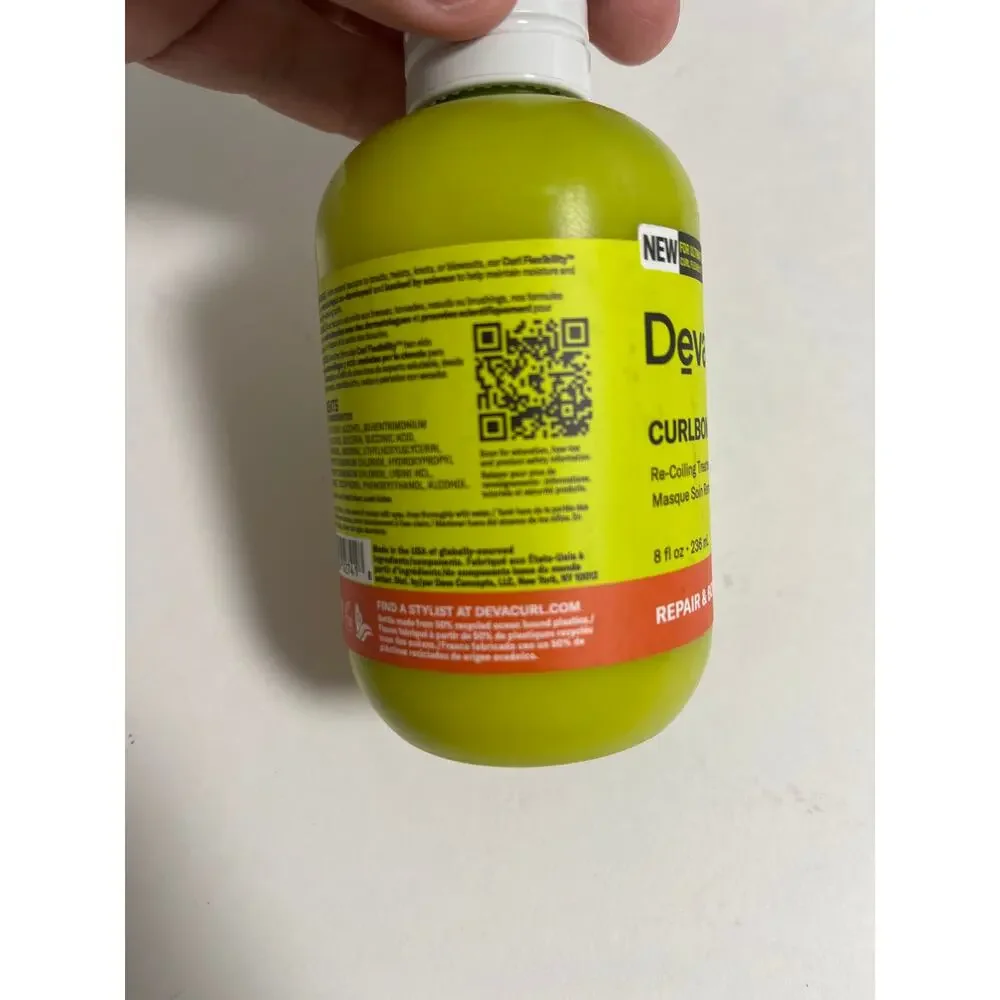 NEW!! DEVACURL CURLBOND 8 OZ CURLY BOND RE-COILING HAIR TREATMENT MASK DEVA CURL